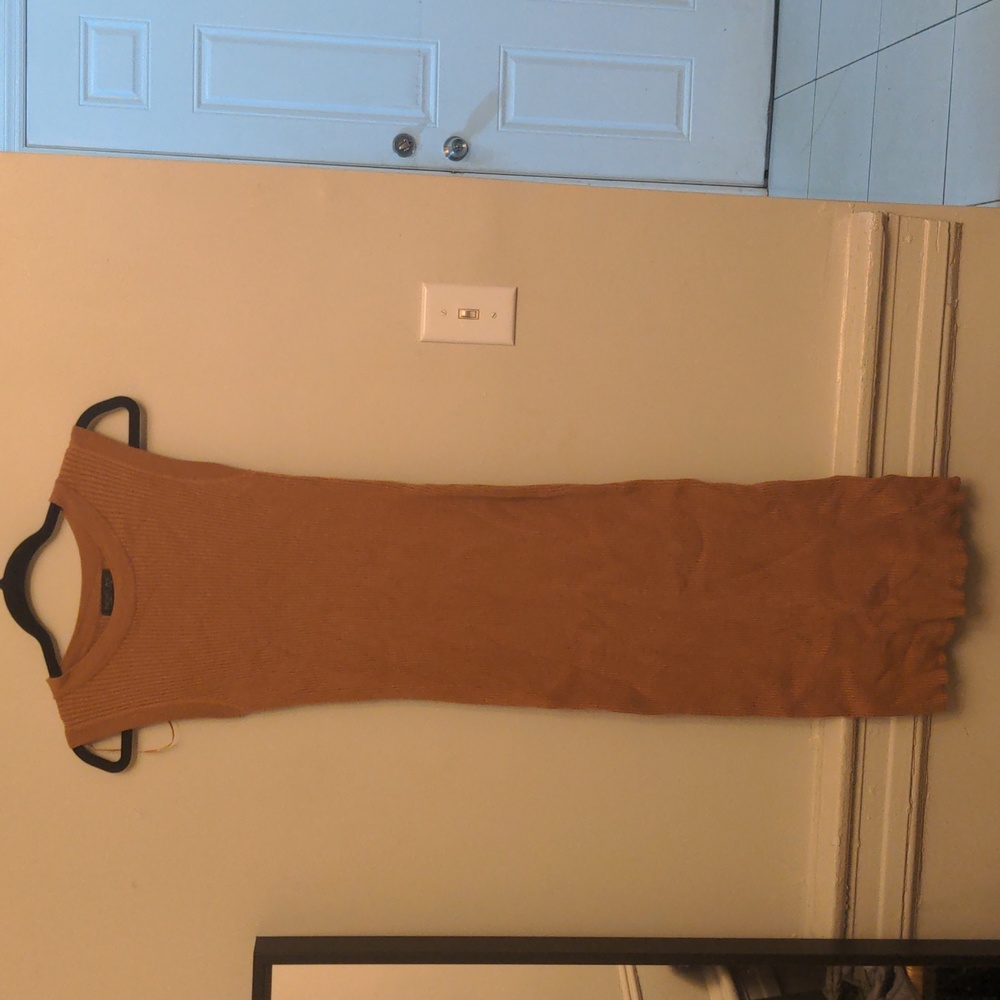 Brown sleeveless sweater dress